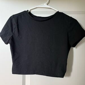 wild fable Black Cropped Crewneck Tee